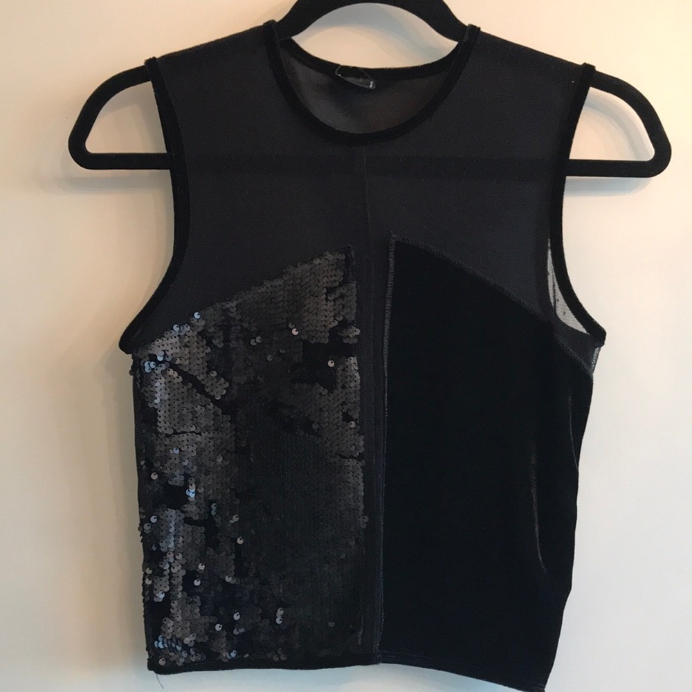 Zara velvet sequin tank